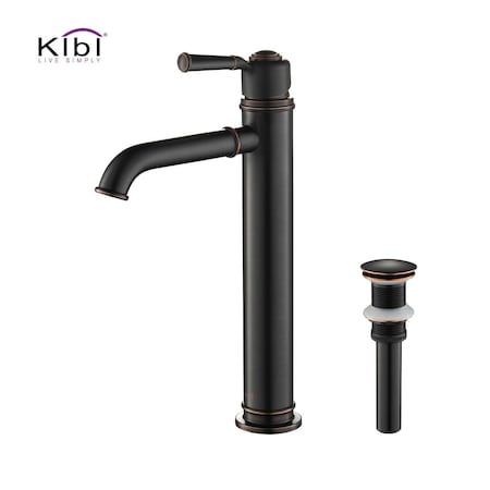 Kibi Victorian Single Handle Bathroom Vessel Sink Faucet with Pop Up Drain C-KBF1013ORB-KPW101ORB